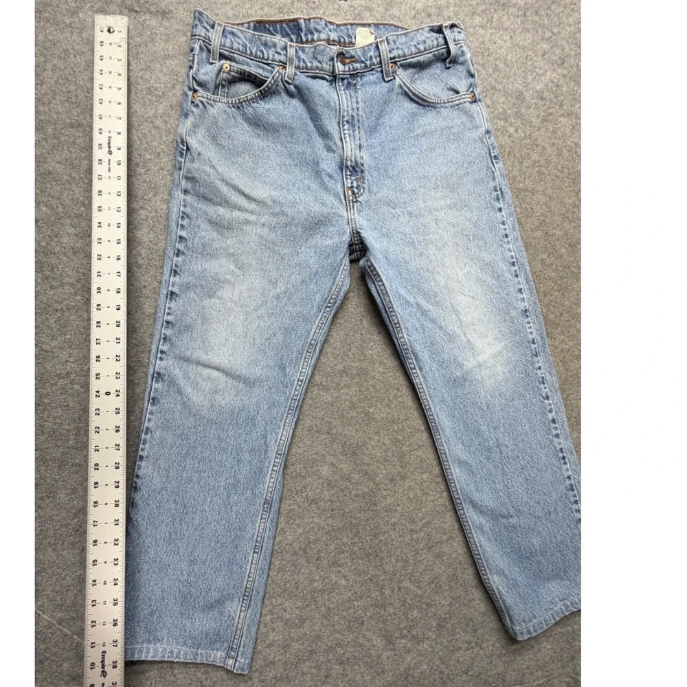 Vintage Levis 505 Orange Tab Jeans Mens 38x30 Light Wash Straight Leg 40505-0214